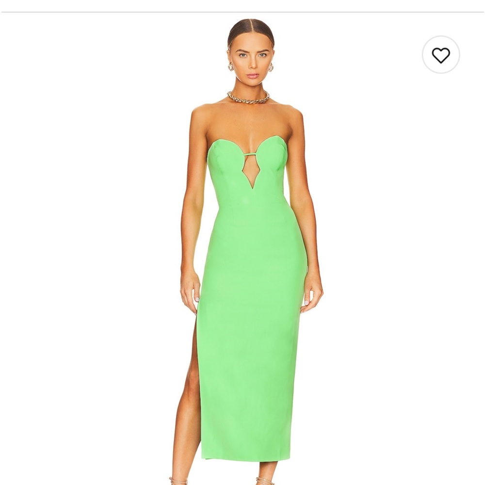 NWT: Medium neon green Bardot dress